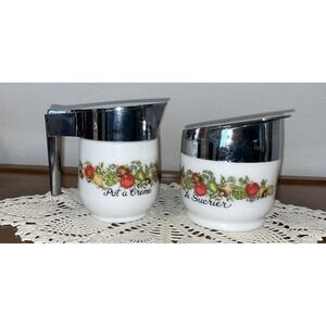Vintage Gemco Spice Of Life Creamer and Sugar Bowl Set Set Made In USA vegetable